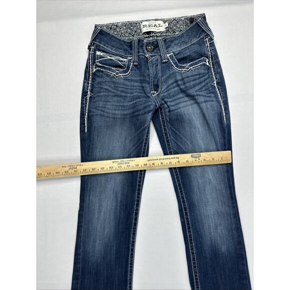 Ariat Jeans Womens 27L Blue REAL Denim Low Rise Boot Western Wear - Picture 14 of 16
